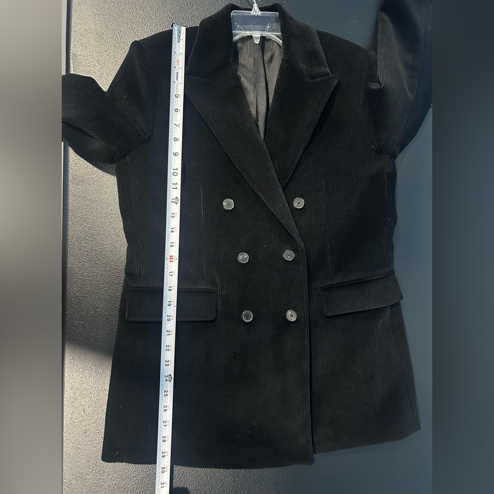Kooples Womens Black Corduroy Double Breasted Jacket 100% Cotton NWT EU 40/8 - Picture 10 of 10